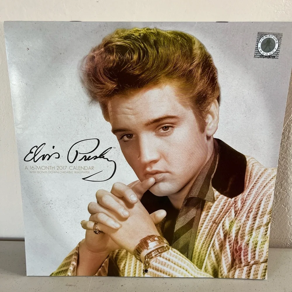 Elvis Presley 16-Month Home Office Calendar - Black and White